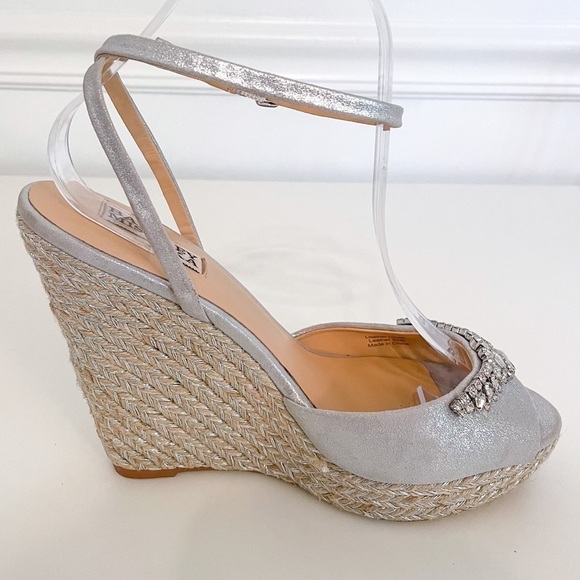 Badgley Mischka Women Badgley Mischka Embellished Espadrille Wedge Sandals 8.5